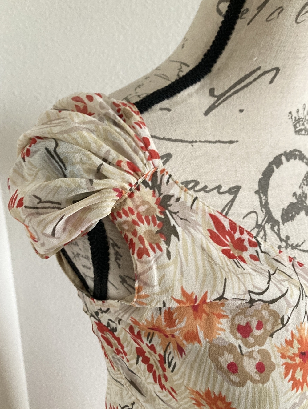 Vintage Y2K Jones New York Silk Floral Midi Dress 6P Fairy Bias cut Cottagecore - Picture 8 of 15